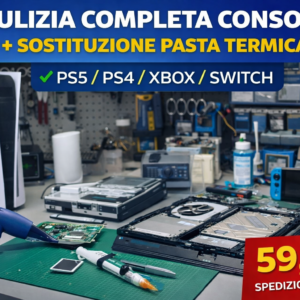 Pulizia Completa Console + Sostituzione Pasta Termica (PS5, PS4, Xbox, Switch